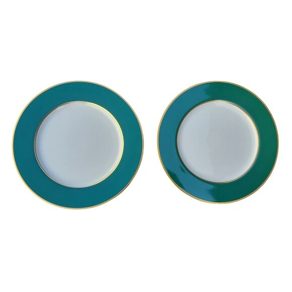 2 Mikasa Ming Green By Cathy Hardwick Bone China Dinner Plates 10 5/8"  Japan - Picture 1 of 3